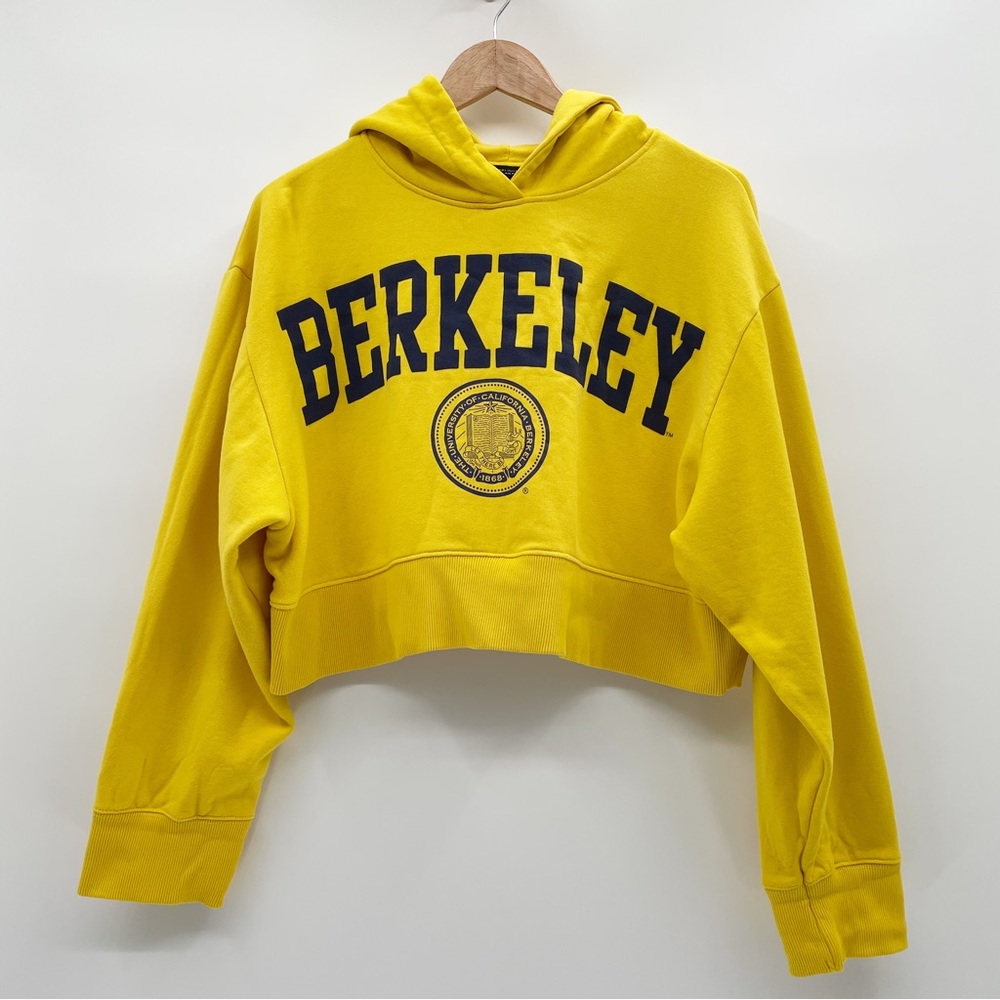 Zara Berkeley University Cropped Pullover Hoodie